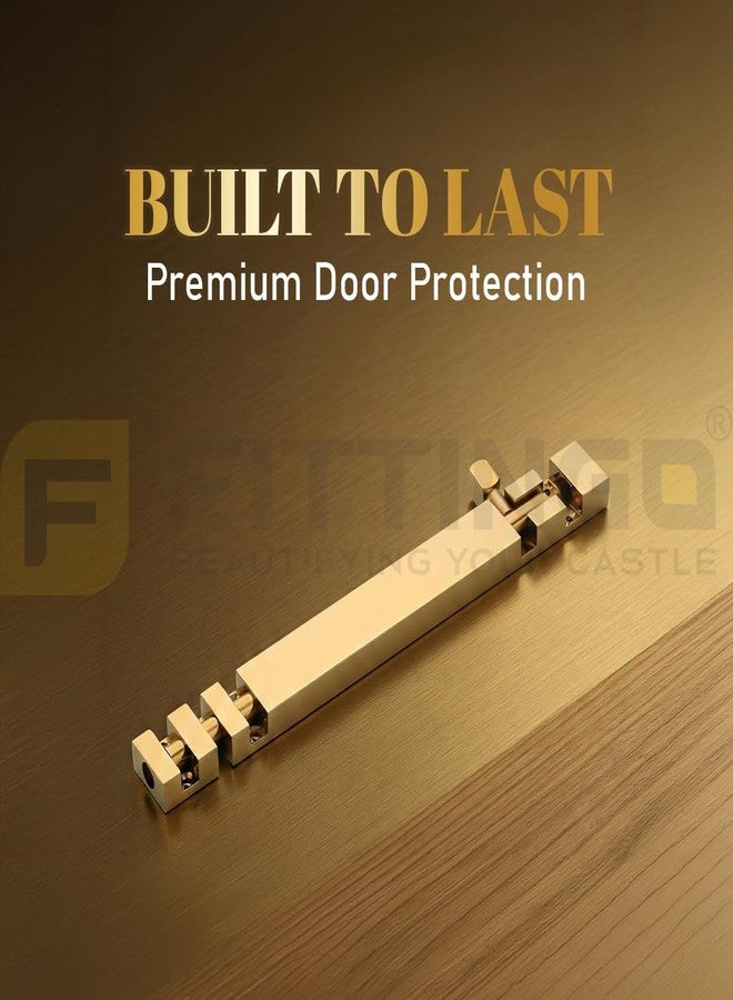 FITTINGO Tower Bolt 4 Inch/Door Latches for Home/Latch Lock for Main Door/Tower Bolt for Bedroom,Office,Hotel (PVD Gold) Pack of 1 - Image 4